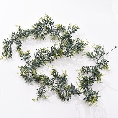 China Indoor 1.75M Artificial Eucalyptus Plastic Ruber Leaves Hanging Eucalyptus Garland For Home Wedding Greenery Decor for sale