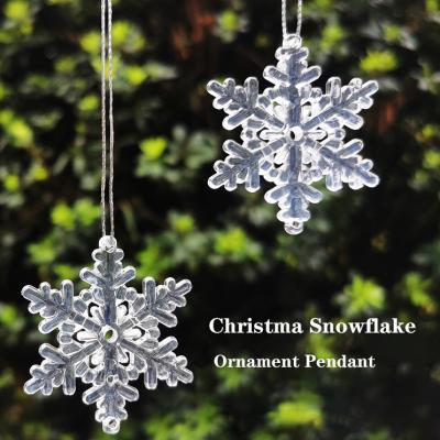 China Indoor Christmas Snowflake Decorations Ornaments Set Acrylic Crystal Clear Hanging Christmas Tree Decorations Pendant For Christmas New Year for sale