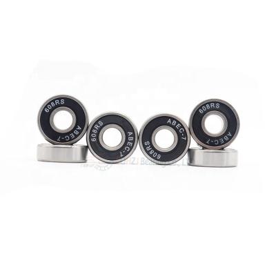 China CQHZJ High Precision Tool Right Miniature Right Axle Yellow Black Sealed Deep Groove Ball Skateboard Bearings 608-2RS for sale