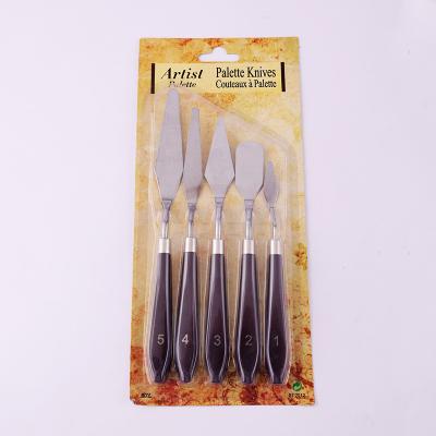 China Drawing Art Tool 5pcs Mixed Stainless Steel Palette Scraper Set Spatula Knives For Artist Oil Painting Tools Painting Knife for sale