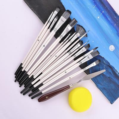 China Watetcolor Painting School Drawing Tools Open Supplies Paint Set 15 Pieces Oil Painting Pen Painting Brush Set for sale