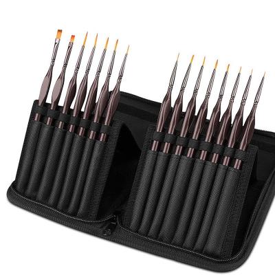 China Art Supplies Brushes Set 15Pcs Nylon Triangle Nylon Watercolor Paint Brush Pen For Artist Hook Liner for sale