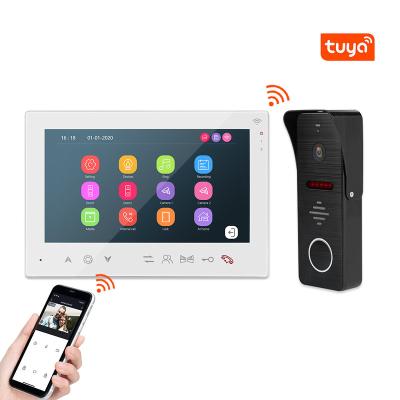 China See Tuya Intercom 7in Color Video Door Phone with Mobile App Unlock Function for Villa House, Unlocked Monitor and Door Bell Video for sale