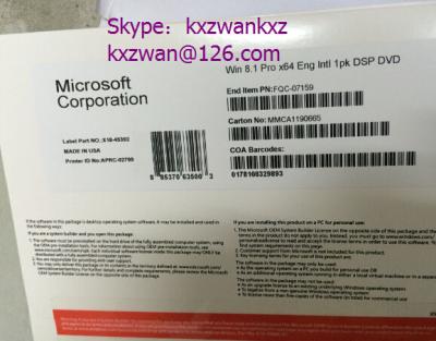 China win 8.1 pro oem pack, Win 8 Professional x18 oem box, coa sticker, retail box for sale