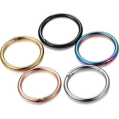 China FASHIONABLE Wholesale Piercing Septum Fashion Ear Nose Ring Surgical Steel Cartilage Ring With Zircon for sale