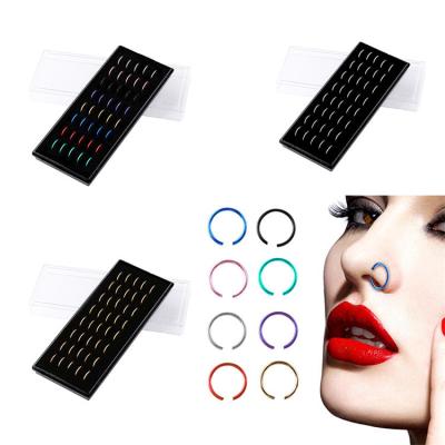 China FASHIONABLE Wholesale Piercing Fashion Septum Ear Cartilage Ring Surgical Steel Nose Ring With Zircon for sale