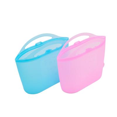 China Eco-Friendly Leakproof Reusable Folding Kitchen Silicone Food Zipper Storage Freezer Bag for Sandwich Vegetables and Fruit for sale