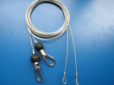 China 25mm Nylon Ball Steel Cable Assembly with Swivel Hooks And Loops for sale