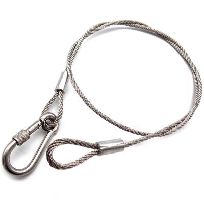 China Custom Stainless Cable Wire Rope Sling  wtih  Stamped Sleeve and Thimble for sale