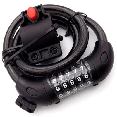 China Durable Anti-Theft Motorcycle Cable Lock / Bicycle Combination Lock for sale