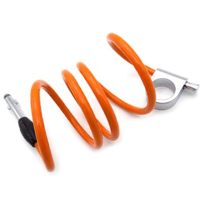 China Ø6mm Steel Wire Rope Coated Orange PVC Security Cable Combination Bike Lock for sale