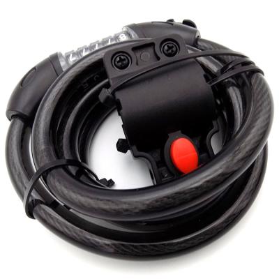 China 1.2m Combination Bicycle Security Cable Lock With Round  Keys , 4 Digit Password Protection for sale