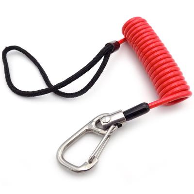 China OEM Double Hook Spring Elastic Coil Lanyard  With Buckle Swivel Hook On Both Ends for sale