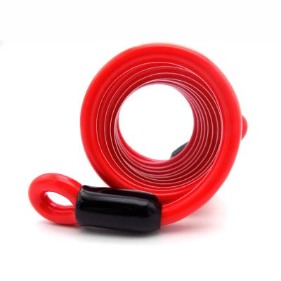 China Safety Tool Lanyards Diving 7*19 Coated Red PU 900mm Galvanized Steel Wire Coiled Tool Lanyard For Air for sale