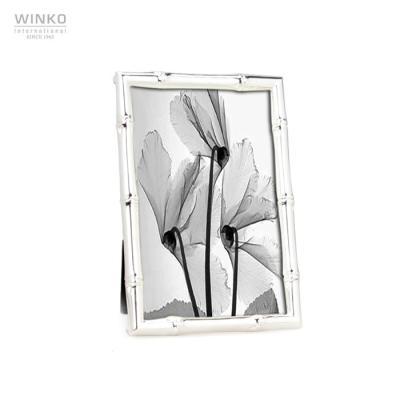 China Design 10x15cm High Quality Metal Bamboo Picture Frame Oriental Bamboo Silver Plated With Lacquer Family Memory Picture Frame Home Decor for sale