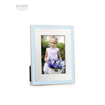 China Home Decor 10x15cm Hot-selling Epoxy Colorful Chrome Plated Picture Frame Iron Stamp Metal Family Gifts Epoxy Picture Frame Birthday for sale