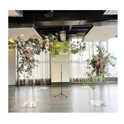 China Wedding Party Decoration Wedding Stage Backdrops Transparent Clear Acrylic Arch Mandap Wedding Structure Chuppah for sale