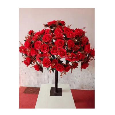 China Wedding Party Decoration Free Sample 4ft Mini Cherry Blossoms Tree Centerpiece Artificial Plastic Pink Rose Flower Trees For Indoor Wedding Decoration for sale