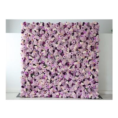 China Wedding Party Decoration Beautiful artificial flower backdrop arch 8ft purple and lilac flower wall flower fabric backdrop 8ft x 10ft for sale