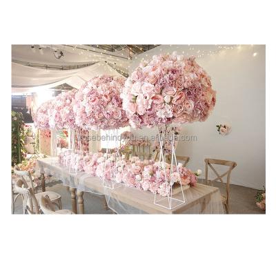 China Wedding Party Decoration 70cm Luxury flower arrangement large silk blushing pink flower ball wedding centerpieces for sale