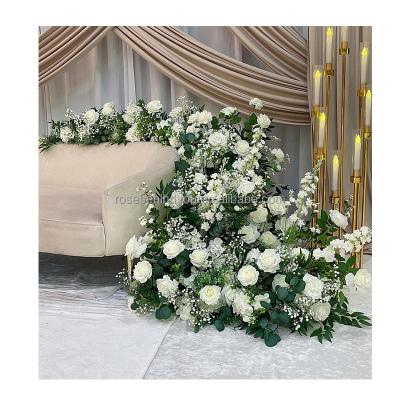 China Wedding Party Decoration Luxury artificial  tropica aisle runner flower green flowers table runner for wedding table sofa flower arrangement for sale