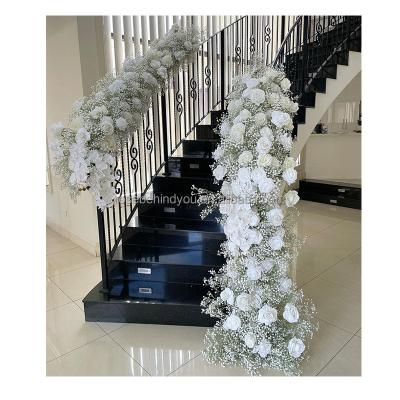 China Wedding Party Decoration Wedding stage arrangement props decorative arch runner table artificial flower row gipsofila flower row for sale