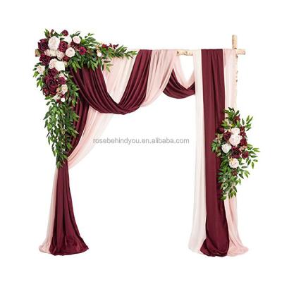 China Wholesale Customized Artificial Triangles Wedding Party Decoration Flower Row Arch Hanging Floral Flower To Wedding Decorative Background for sale