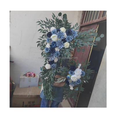 China Bridal Party Decoration Wedding Decoration Hanging 5d Blue Backed Flower Photo Backdrop Flower Stand Backdrop For T Stage Flower Arrangement for sale