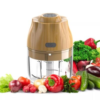 China Electric Rechargeable Portable 304 Stainless Steel Food Chopper Mini 250ml Blades Viable Vegetable Meat Slicer Garlic Cleaver for sale