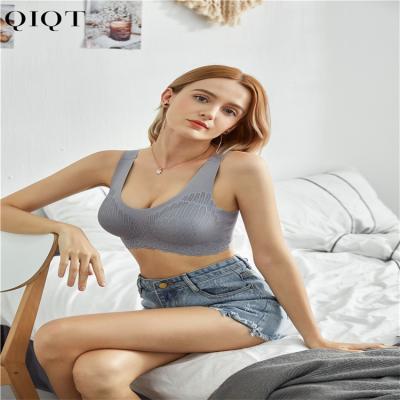 China High Quality Pure Color Print Color Straps Breathable Bra Women's Comfortable Underwear Widened Underwear for sale