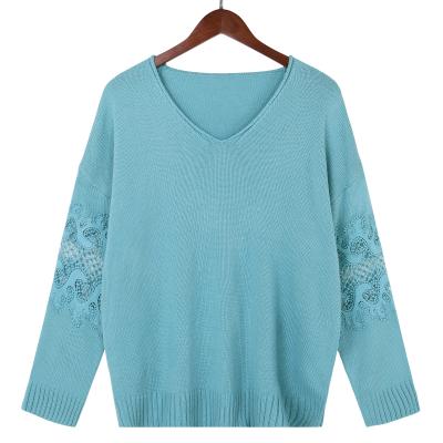 China Sweat Freeing Factory Direct Sale Acrylic Fiber V-collar Fashion Custom Knit Sweater For Women for sale