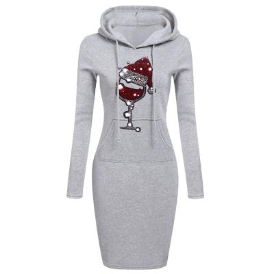 China Anti-Static Amazon Popular Cacsual Long Sleeve Hoodie Hooded Dress For Women for sale