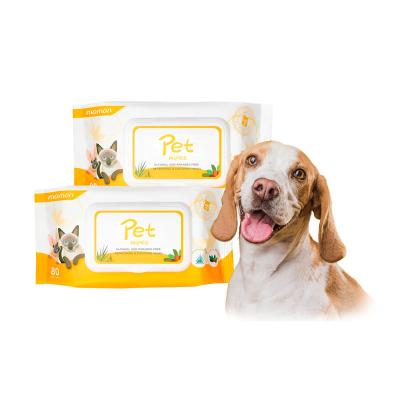 China Manufacturer Wholesale Custom Logo Natural Organic Biodegradable Nonwoven Viable Wet Dog Tissue Surface Cleaning Pet Dental Cloths for sale