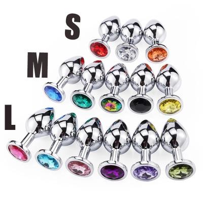 China Real Touch Smelling Anal Plug Metal With Jewel Cheap Anal Toys Small Dilator Crystal Anal Butt Plug For Women Men for sale