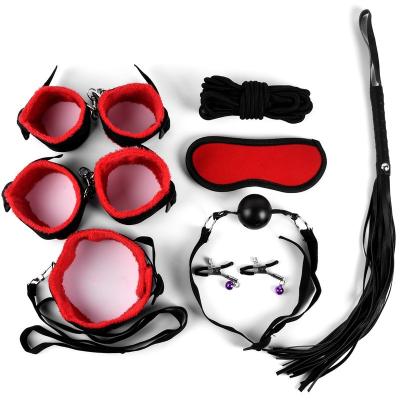 China Bdsm Sex Toys 8Pcs/Set Chinese Bdsm Japanese Bondage Suit Adult SM Set Leather Fetish Restraints Sex Toys for sale