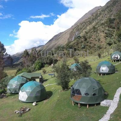 China Hot Selling Green PVC Flame Retardant Domes Glamping Geodesic Dome Tent House for sale