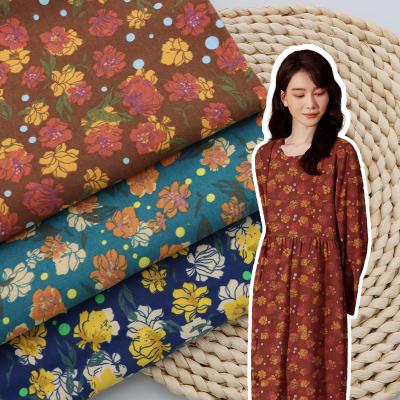 China Non-conductive fast delivery high quality soft plain cotton flannel fabric loungewear active soiling floral cotton shirt for sale