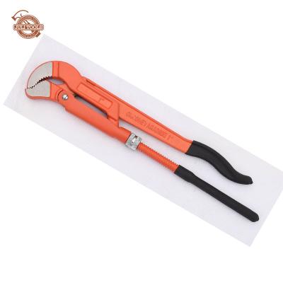 China Industrial Swedish Type S Type Pipe Wrench Jaws Bent Nose Pipe Wrench for sale