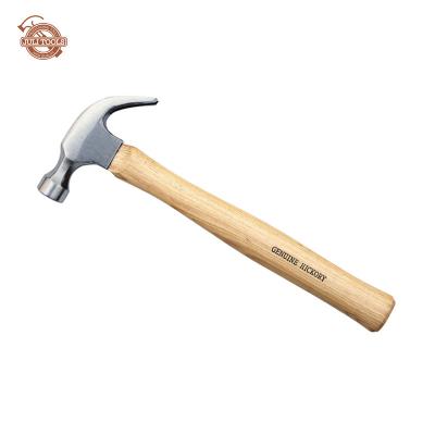 China Nail Hammer 16oz Fully Polished Hickory Wood Claw Hammer for sale