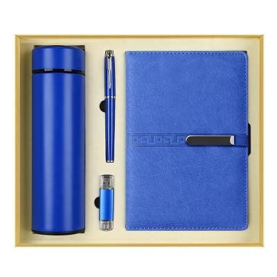 China Agriculture Top Selling Business Notebook Diary Gift Set With Led Water Bottle Theme Event Wedding Gift Smart Set With USB Drive And Metal Pen for sale