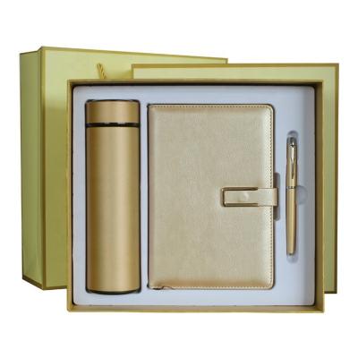 China Agriculture Top Selling Business Notebook Gift Set With Bottle Elegant Wedding Smart Led Drinking Corporate Giftset With Metal Pen for sale