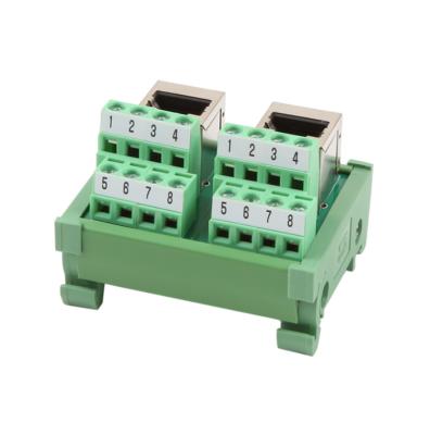 China Network RJ45 Signal Terminal RJ45-02M-42PLC Guide Rail Rotating Terminal Terminal. RJ45-02M-42 for sale