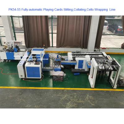 China Full Automatic Shops PK54-55 Playing Cards Printing Slitting Collating Cellophane Wrapping Production Line for sale