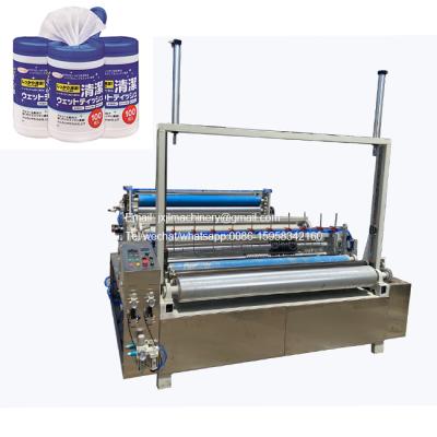 China Garment Shops JL-FD1800 Auto Rolling Wet Rags Barrel Canister Slitting Rewinding Machine for sale