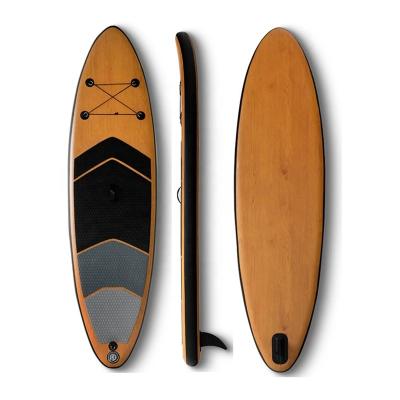 China New Design Surfboard Paddleboard Unisex SUP Boards Inflatable Stand Up Paddle Board Wood Grain Design Support Custom Production for sale