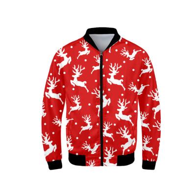 China New Design QUICK DRY Christmas 3D Printed Bomber Jacket Size Bomber Jacket Unisex 3d Sublimation Printing Custom Jacket for sale