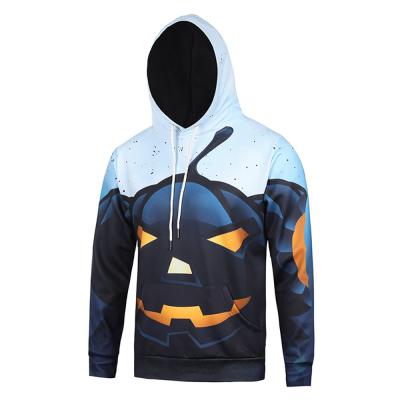 China New winter men's clothing devil pumpkin 3D anti-shrink hooded pullover tops for Halloween hoodie for sale