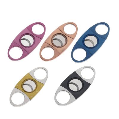 China Popular Cigar Scissors Colorful Stainless Steel Cutter Plated Scissors And Color Customized Logo Cutter for sale