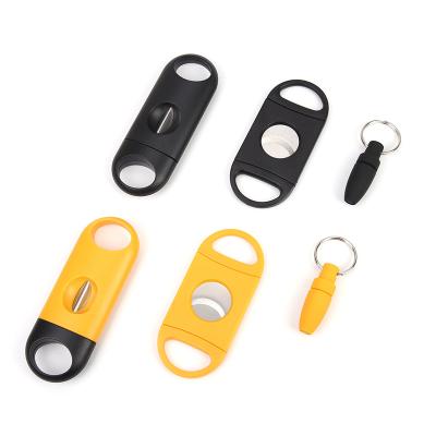 China Popular Plastic Plastic Cigar Cutter Puncher Cigar Tool Kit The Colorful Puncher V Cutter And Cut Set for sale