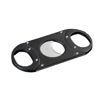 China Morden Cigar Cutter Clippers Stainless Steel High Quality Black Plating Plated Style Cigar Punk Clippers for sale